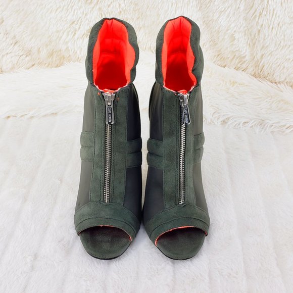 Front Zipper 4" High Heel Ankle Boots - Picture 9 of 11